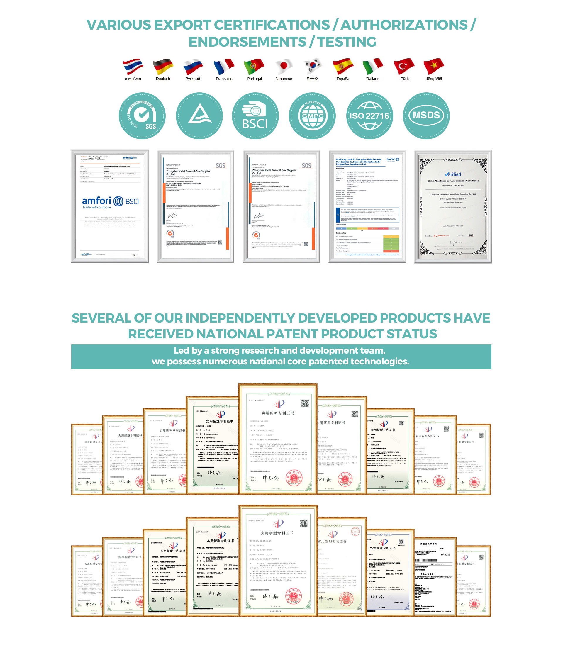 Skincraftlab certifications GMP ISO 22716